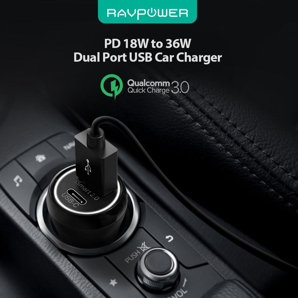 RAVPower - 36W 2-port Car Charger