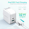 RAVPower - Dual Port 18W Wall Charger